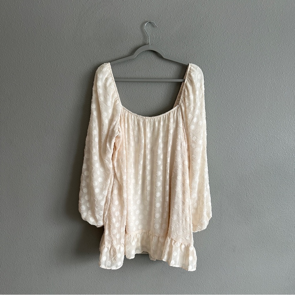 Show Me Your MuMu Briar Cream Textured Dot Mini Dress Medium